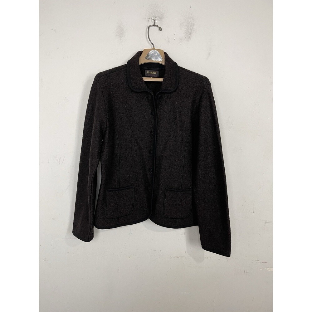 Invisible World Womens Jacket XL Brown 100% Wool Felted Warm Outdoor Uruguay